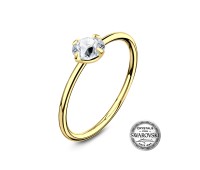 Gold Plated Crystal Clear Silver Nose Ring NSKR-1004-GP